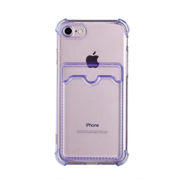 iPhone 7/8/SE (2020/2022) Stöttåligt Skal med Korthållare - Lila- G-SP.se