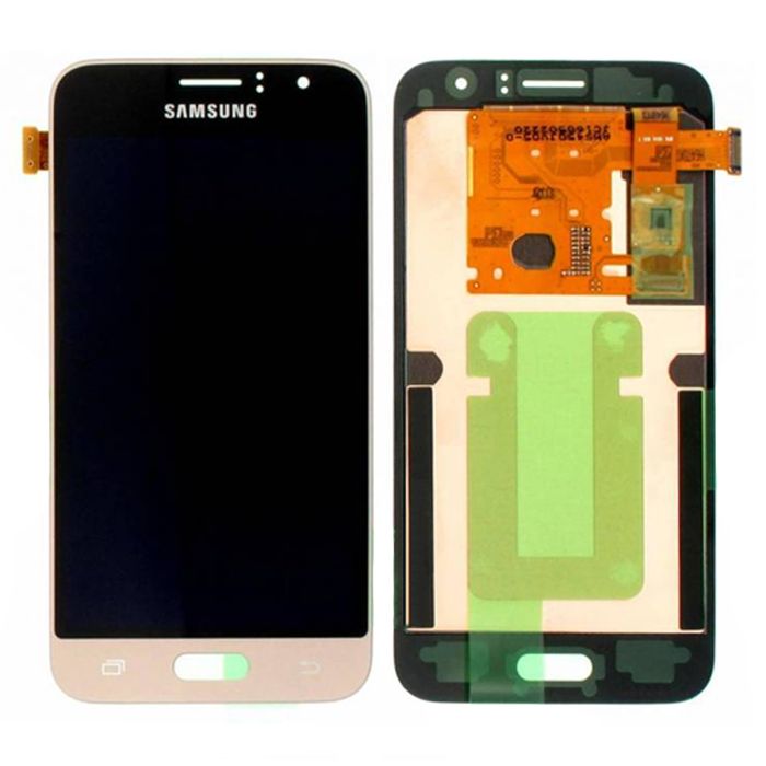 Samsung Galaxy J1 2016 (SM-J120F) Skärm med LCD Display Original - Guld - G-SP.se