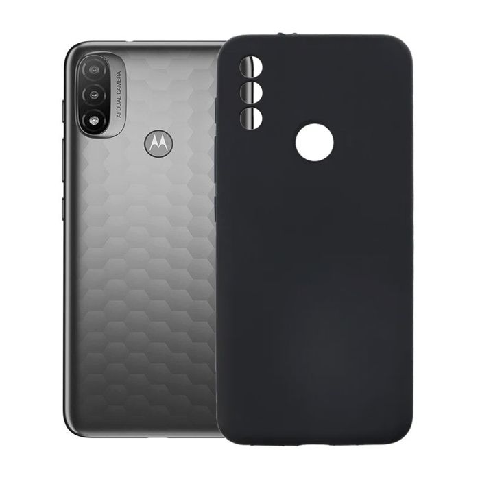 Motorola Moto E20 Silikonskal med Kameraskydd - Svart- G-SP.se