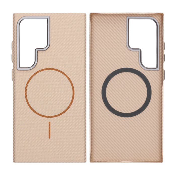 Samsung Galaxy S24 Ultra Mobilskal Carbonmönstrad - Guld- G-SP.se