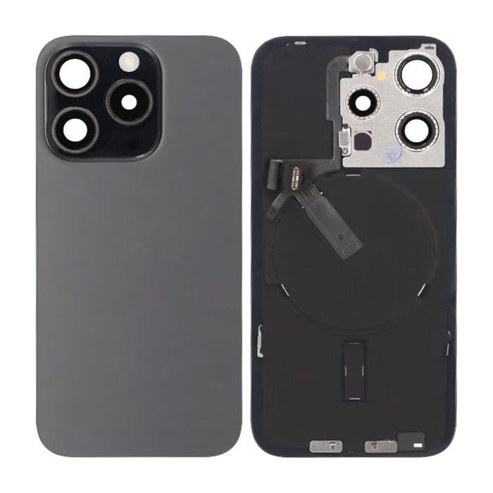 iPhone 15 Pro Baksida Glas Komplett OEM - Titansvart