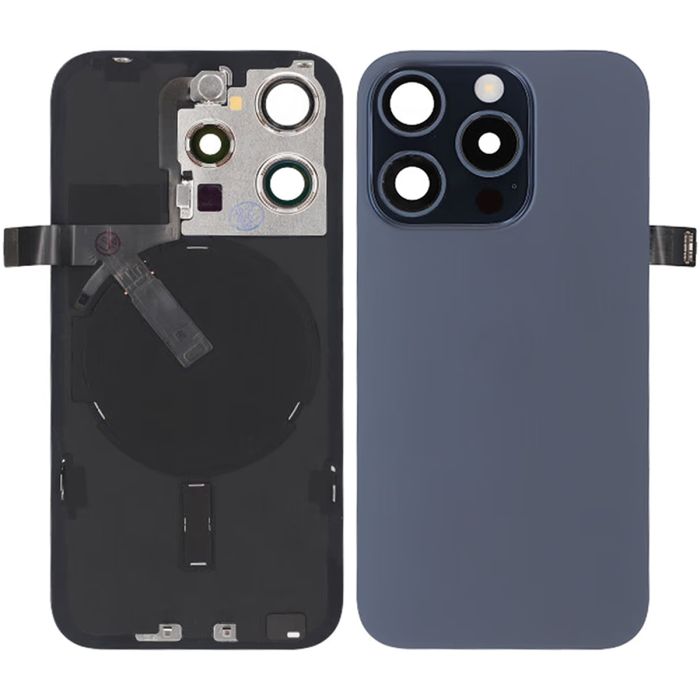 iPhone 15 Pro Baksida Glas Komplett OEM - Titanblå- G-SP.se