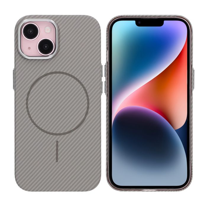 iPhone 13/14 Mobilskal Carbonmönstrad - Grå- G-SP.se