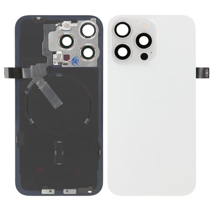 iPhone 15 Pro Max Baksida Glas Komplett OEM - Titanvit- G-SP.se