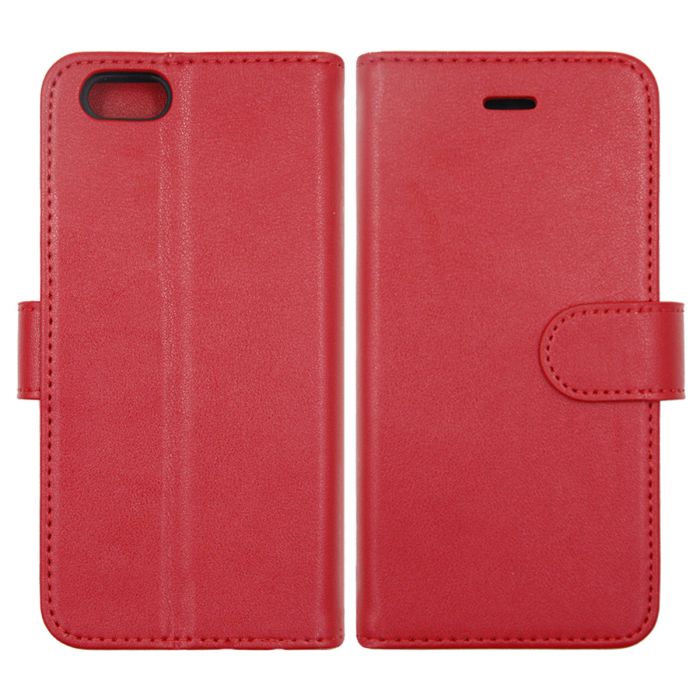 iPhone 6 och iPhone 6S Plånboksfodral Läder med Stativ - Röd- G-SP.se