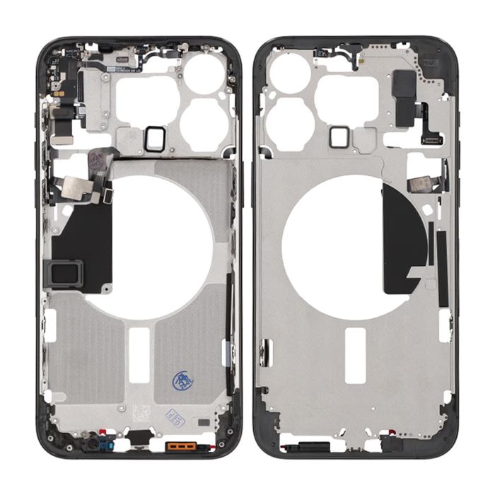 iPhone 15 Pro Max Mittenram med smådelar OEM - Titansvart- G-SP.se