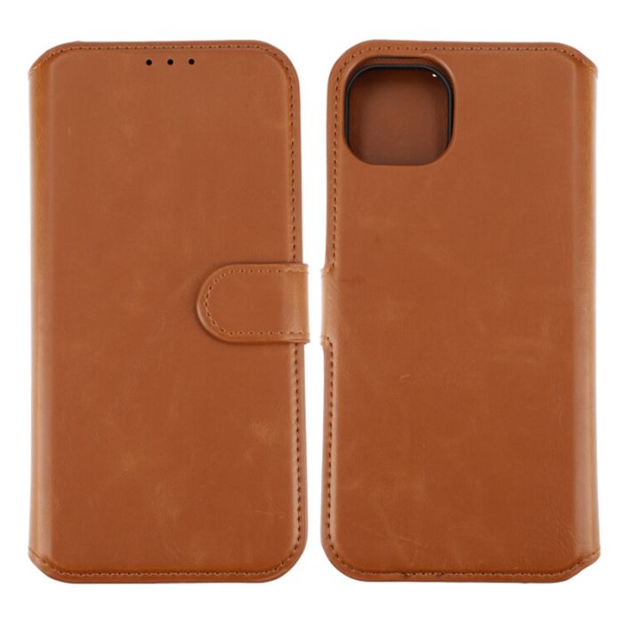 iPhone 15 Plus Plånboksfodral Magnet Rvelon - Brun- G-SP.se
