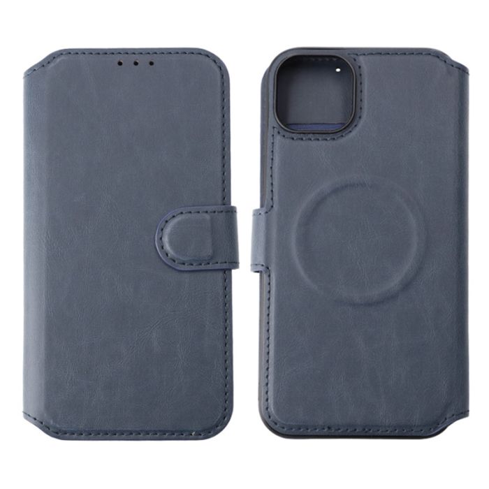 iPhone 15 Plus Plånboksfodral med Magsafe Rvelon - Blå- G-SP.se
