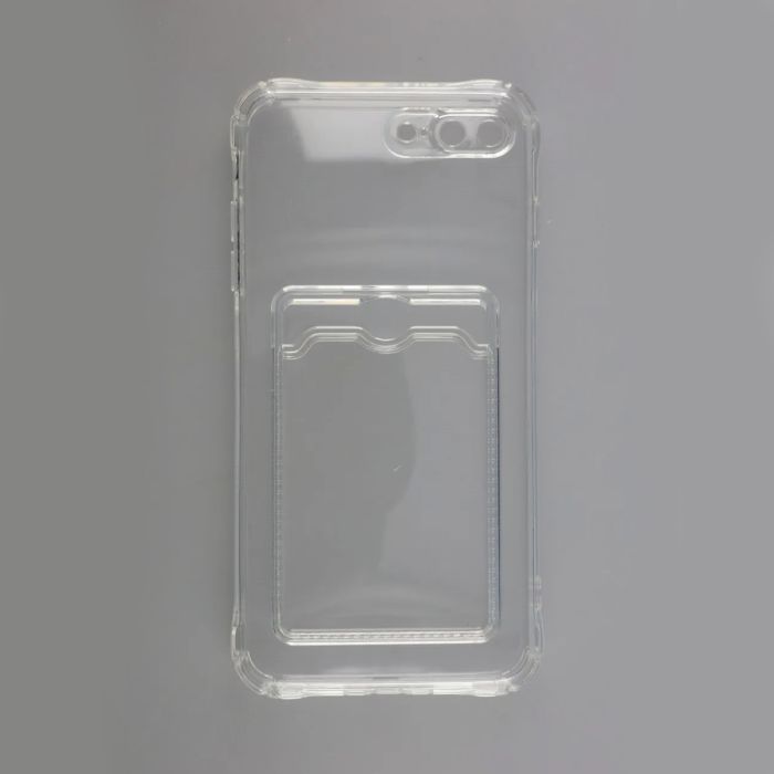 iPhone 7/8 Plus Stöttåligt Skal med Korthållare - Transparent- G-SP.se
