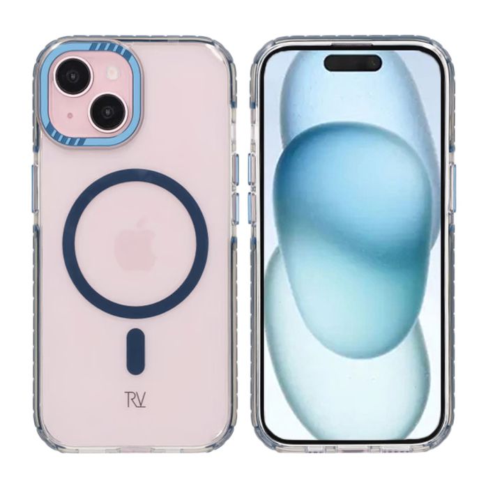 iPhone 15 Rvelon Mobilskal Magnet Förstärkt - Blå- G-SP.se