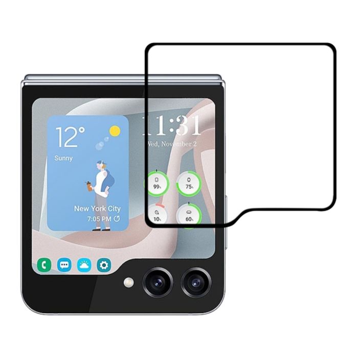 Skärmskydd Samsung Galaxy Z Flip 7 FE med Aluminium ram - miljö- G-SP.se