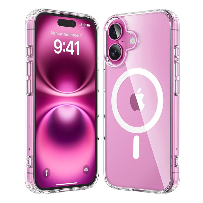 Mobilskal Stöttåligt med Magsafe för iPhone 16 - Transparent- G-SP.se