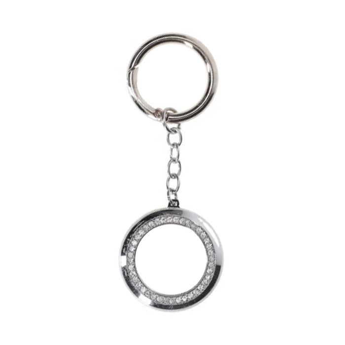 AirTag Nyckelring med Kristalldetaljer - Silver- G-SP.se