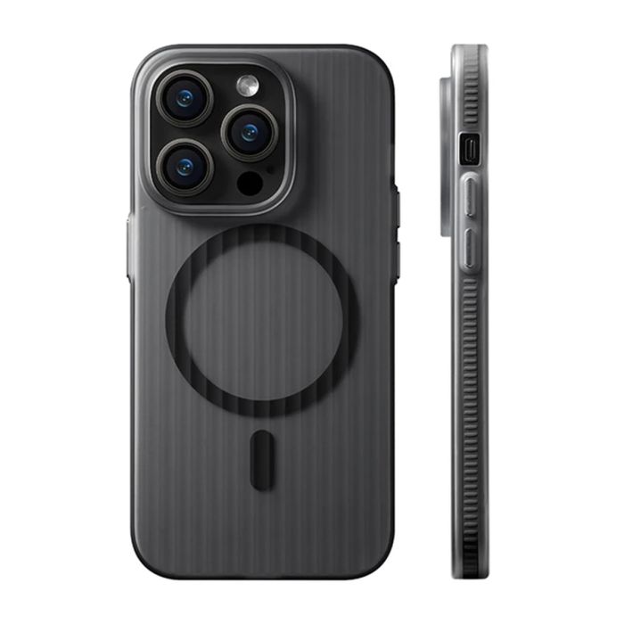 iPhone 15 Pro Mobilskal Korrugerad Anti-Halk - Svart- G-SP.se