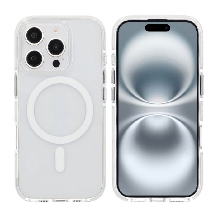 iPhone 16 Pro Mobilskal Magnet Dubbelskydd - Vit- G-SP.se