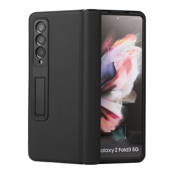 Samsung Galaxy Z Fold 3 Mobilskal Fodral Läder - Svart- G-SP.se