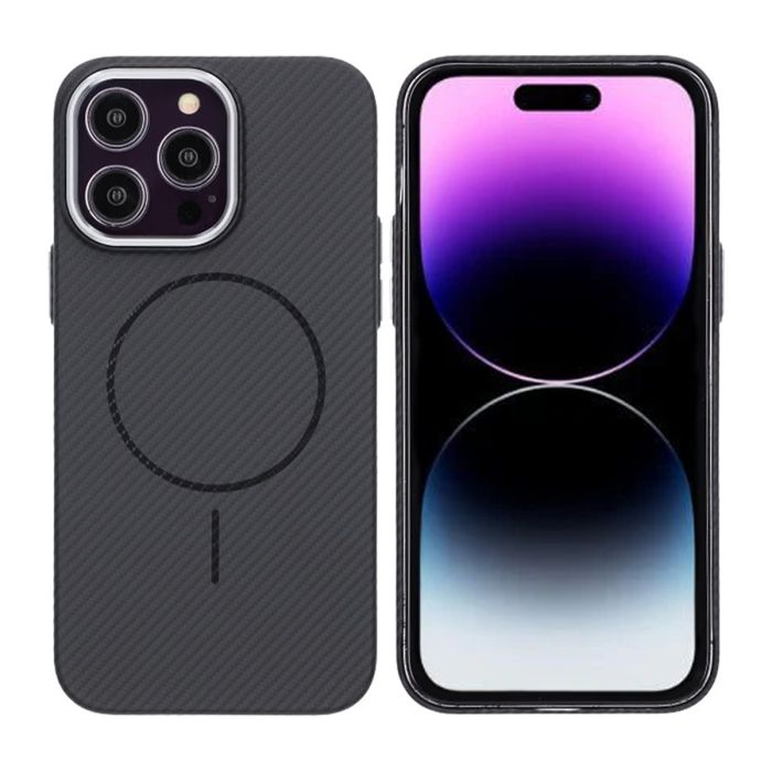 iPhone 14 Pro Max Mobilskal Carbonmönstrad - Svart- G-SP.se