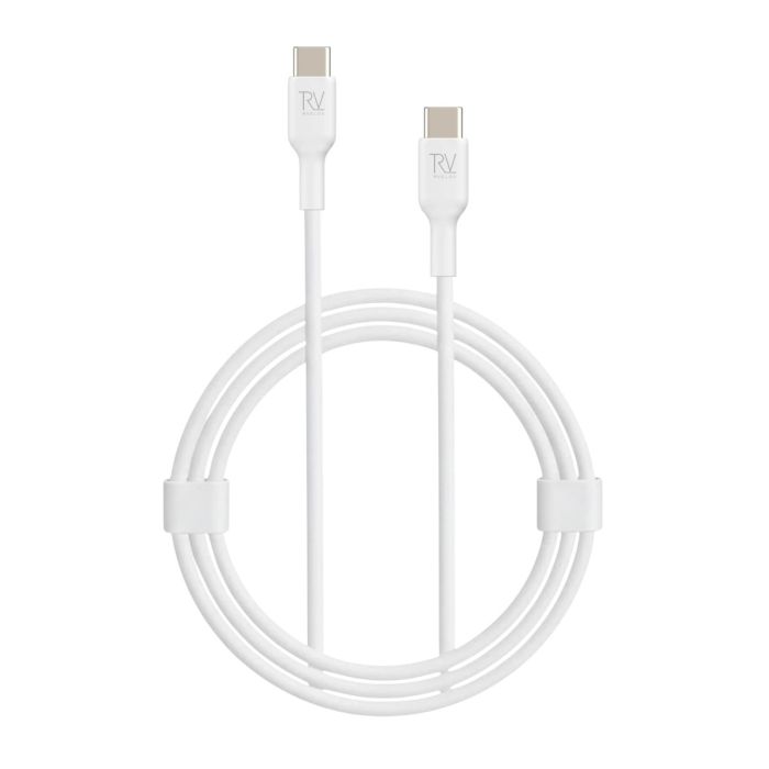 Rvelon USB-C Laddkabel 60W Snabbladdning 1.8m - Vit- G-SP.se