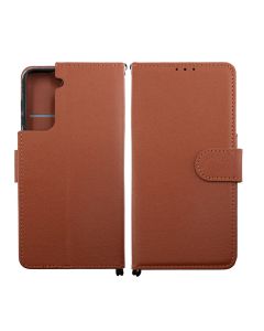 Samsung Galaxy S21 Plånboksfodral med Stativ - Brun- G-SP.se