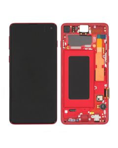 Samsung Galaxy S10 (SM-G973F) Skärm med LCD Display Original - Röd- G-SP.se