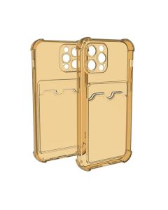 iPhone 13 Pro Stöttåligt Skal med Korthållare - Gul- G-SP.se