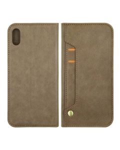 iPhone XS Max Plånboksfodral med Stativ och Extra Kortfack - Grå