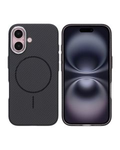 iPhone 16 Mobilskal Carbonmönstrad - Svart