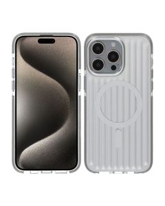 Mönstrat TPU Skal till iPhone 15 Pro med MagSafe - Silver
