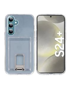 Samsung Galaxy S24 Plus Mobilskal med Korthållare och Stativ Rvelon  - Transparent
