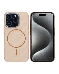 iPhone 15 Pro Max Mobilskal Carbonmönstrad - Guld