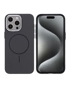 iPhone 15 Pro Max Mobilskal Carbonmönstrad - Svart