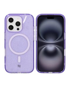 iPhone 16 Pro Rvelon Mobilskal TPU med MagSafe - Glitter Lila