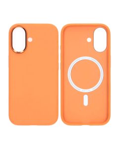 Mobilskal konstläder med Magsafe för iPhone 17 - Orange