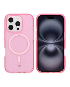 iPhone 16 Pro Rvelon Mobilskal TPU med MagSafe - Glitter Rosa