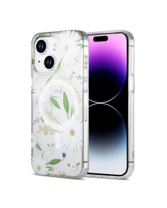 iPhone 15 Mobilskal MagSafe - Blommor Vit