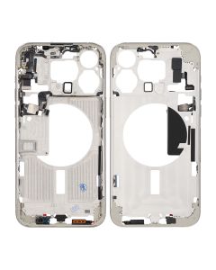 iPhone 15 Pro Max Mittenram med smådelar OEM - Titanvit