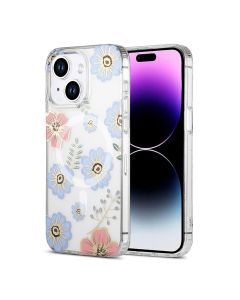 iPhone 15 Mobilskal MagSafe - Blommor Röd/Blå