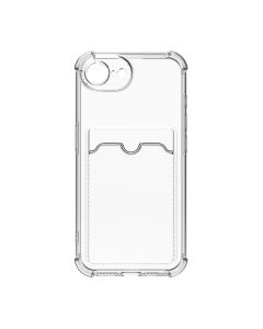 iPhone 16e Mobilskal Stöttåligt med Korthållare - Transparent