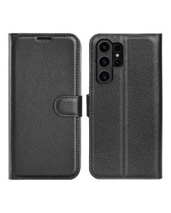 Samsung Galaxy S24 Ultra Plånboksfodral med Stativ - Brun