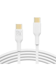 Rvelon Laddkabel USB C till USB C Silikon 240W - 1M Vit