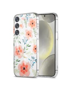 Samsung Galaxy S24 Mobilskal Magnet - Blommor Rosa