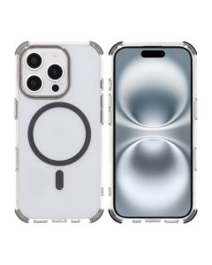 iPhone 16 Pro Max Rvelon Mobilskal Magnet med Kantskydd - Grå