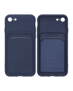 iPhone 7/8/SE (2020/2022) Silikonskal med Korthållare - Blå- G-SP.se