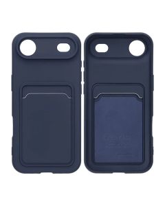 Mobilskal Silikon med Korthållare för iPhone Air - Blå