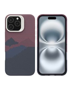 iPhone 16 Pro Max Skal med Magsafe och Utfällbart Stativ - Berg Röd