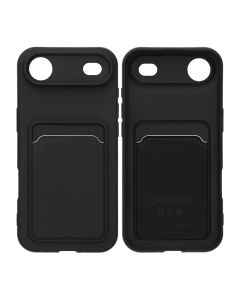 Mobilskal Silikon med Korthållare för iPhone Air - Svart