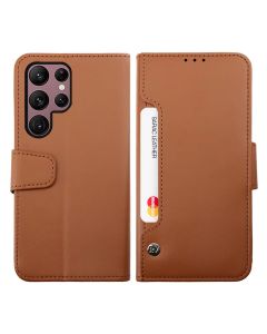 Samsung Galaxy S23 Ultra Plånboksfodral Extra Kortfack Rvelon - Brun- G-SP.se