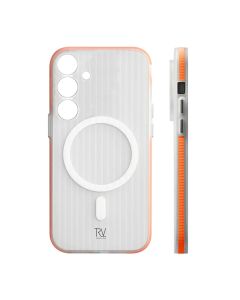 Samsung Galaxy S24 Plus Mobilskal Korrugerad med Magnet Rvelon - Orange