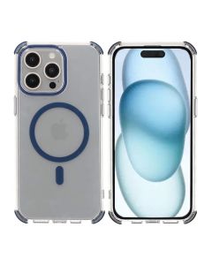 iPhone 15 Pro Max Rvelon Mobilskal Magnet med Kantskydd - Blå