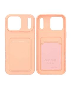 Mobilskal Silikon med Korthållare för iPhone 17 Pro Max - Rosa